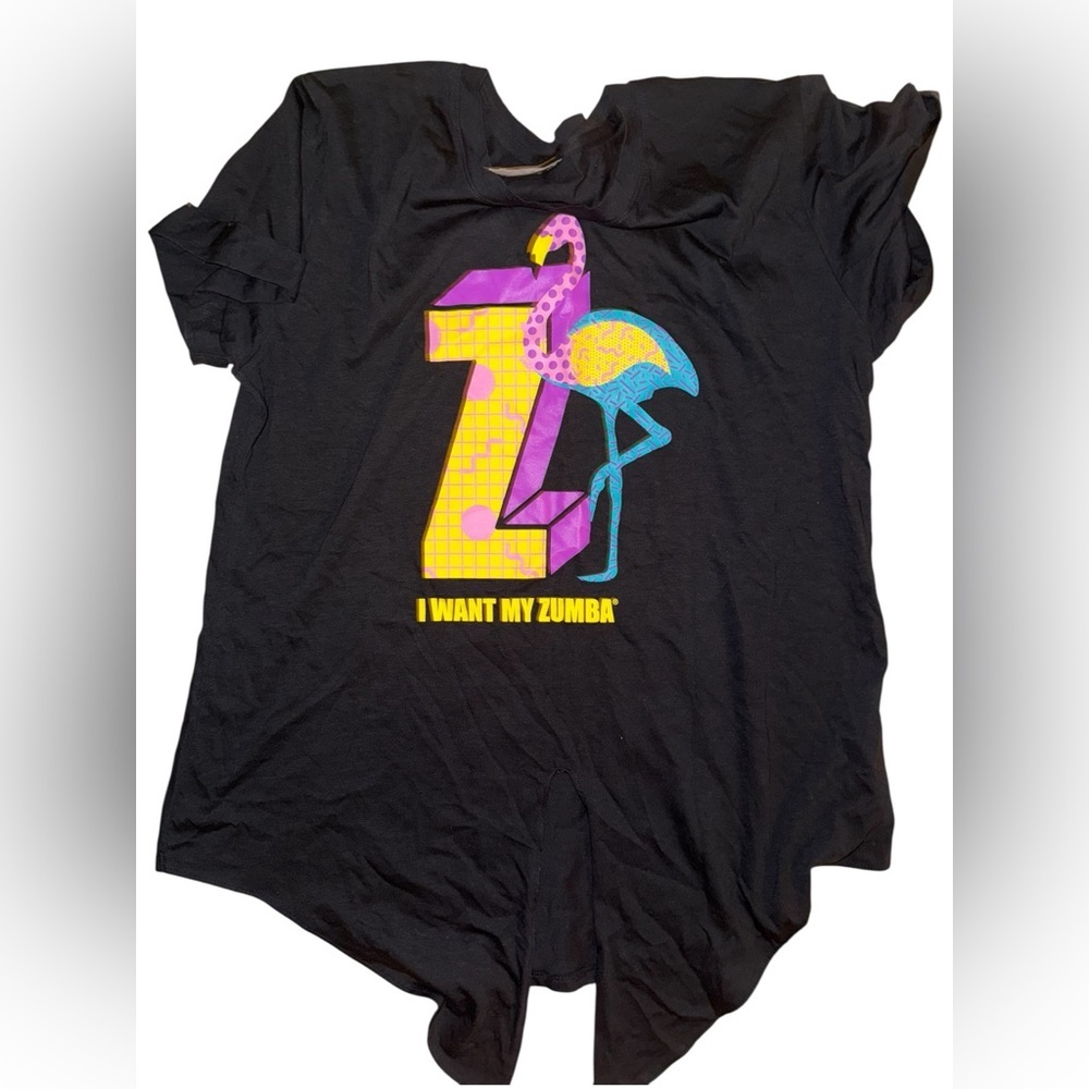 Zumba "I Want My Zumba" tie-front top medium great Preloved condition - Picture 2 of 4